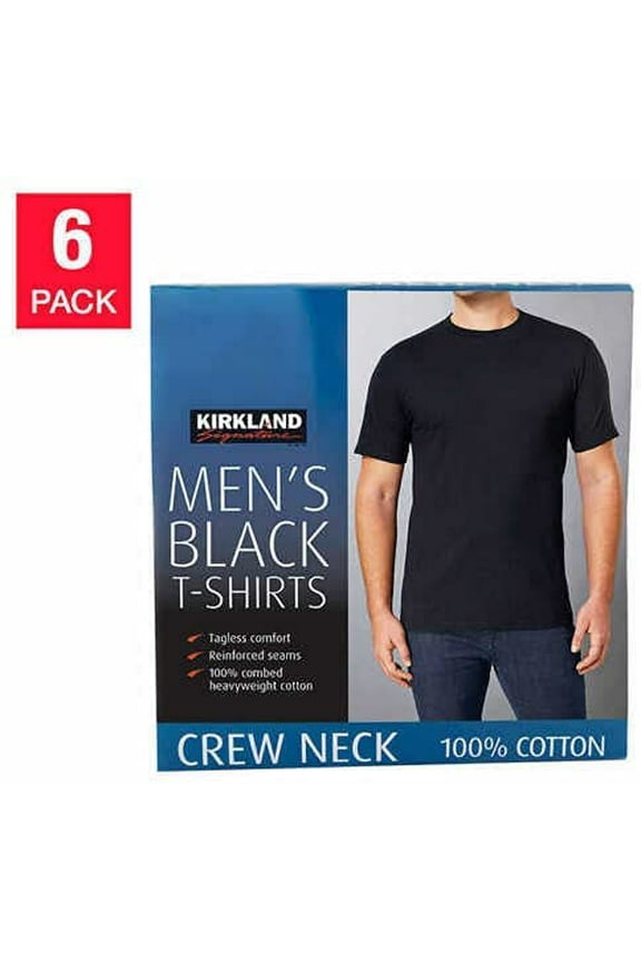 Men's 6-pack T-shirts (Black, Medium)