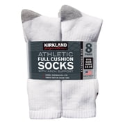 Kirkland Signature Mens Athletic Sock, 8 Pair, Extended White