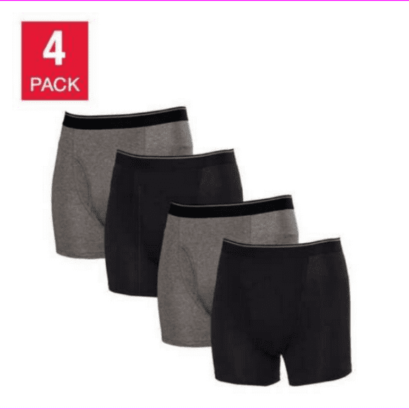 Kirkland Signature Men’s Boxer Briefs (4 Pack) 2 Gray,2 Black,(M)