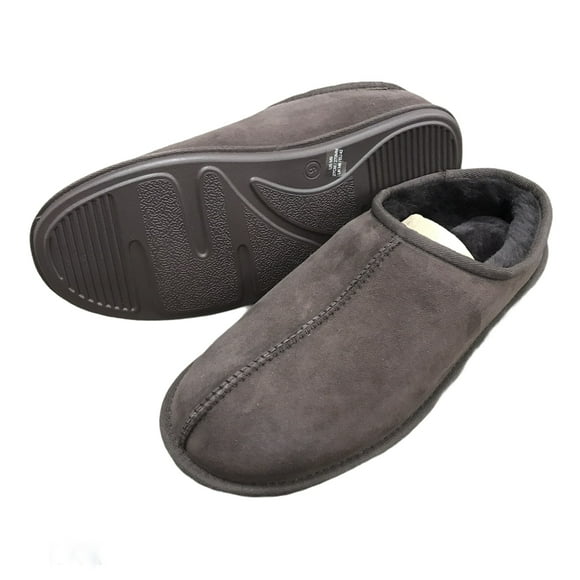 Signature Men's Shearling Genuine Sheepskin Clog Slipper Brown