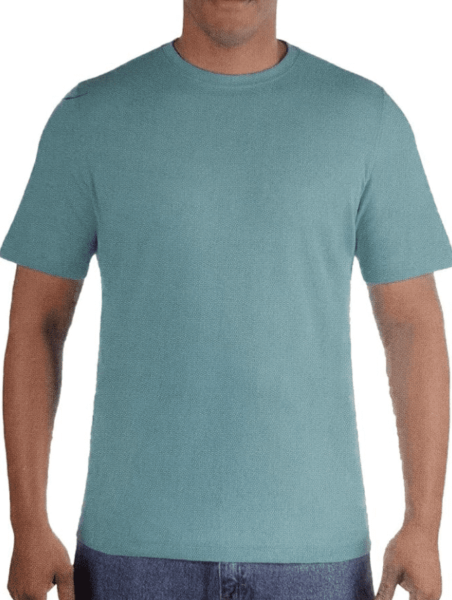 Kirkland Signature Men's Short Sleeve Classic Cotton Tee (Aqua, X-Large)