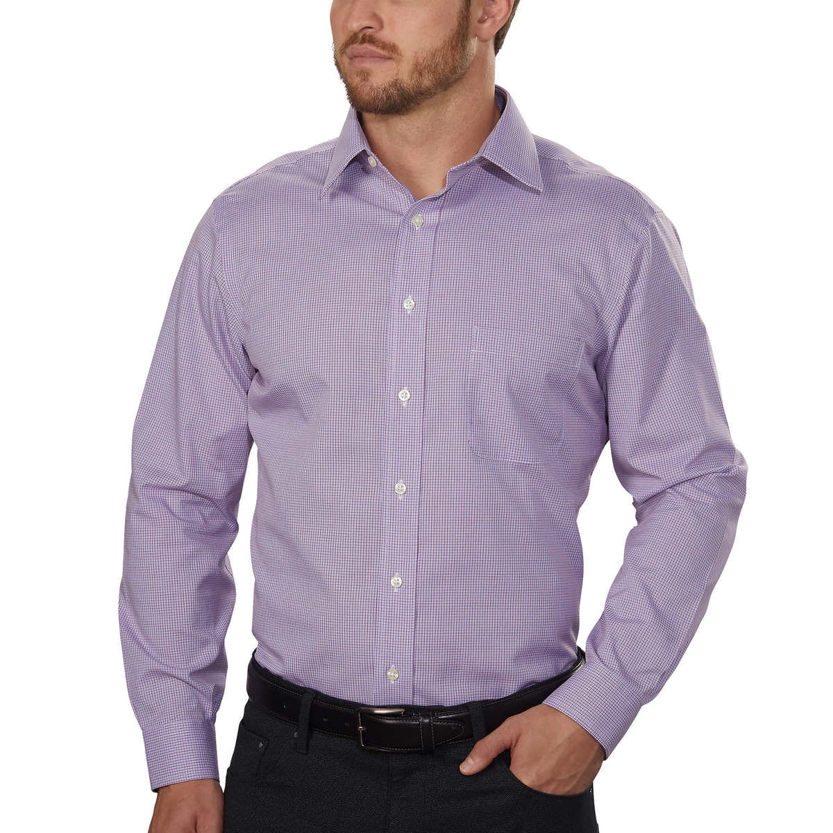 Kirkland Signature Men's Tailored Fit Non Iron Dress Shirt (Red Mini Check, 17.5x34/35) - Walmart.com Kirkland Signature Men's Tailored Fit Non Iron Dress Shirt (Red Mini Check, 17.5x34/35) - Walmart.com