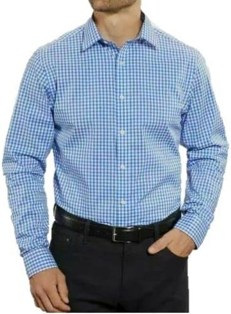 kirkland dress shirt Kirkland Signature Men's Traditional Fit Dress Shirt, Blue Plaid, 15.5 X 34/35