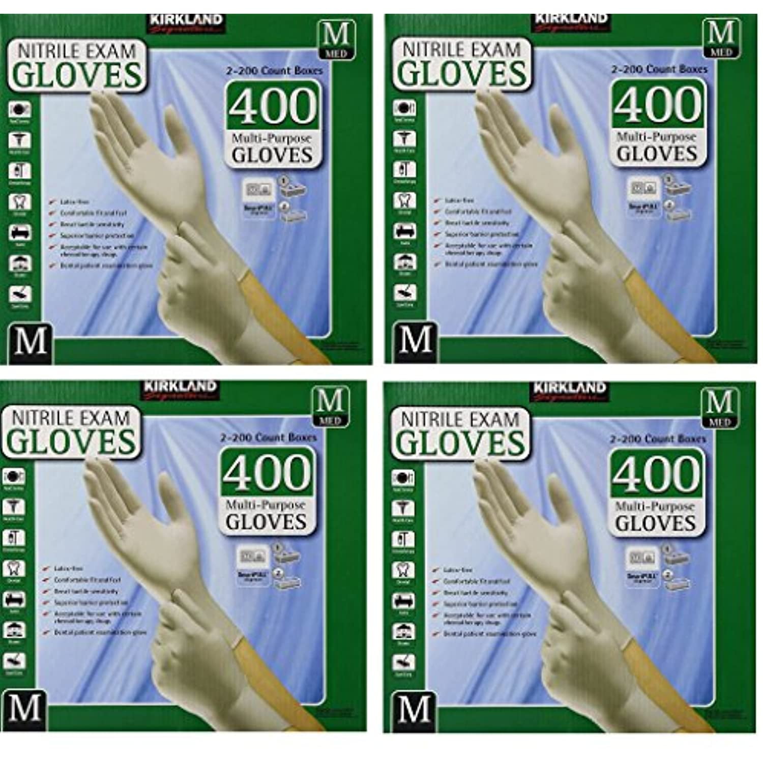Produktbild von Kirkland Signature Nitril Prüfhandschuhe Groß | 400 Stück Puderfrei – Mehrzweck
