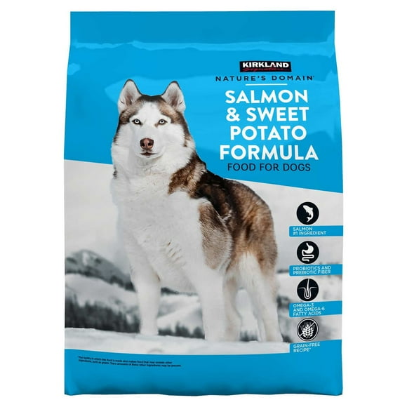 Kirkland Signature Natures Domain Salmon Meal & Sweet Potato Dog Food 35 lb.