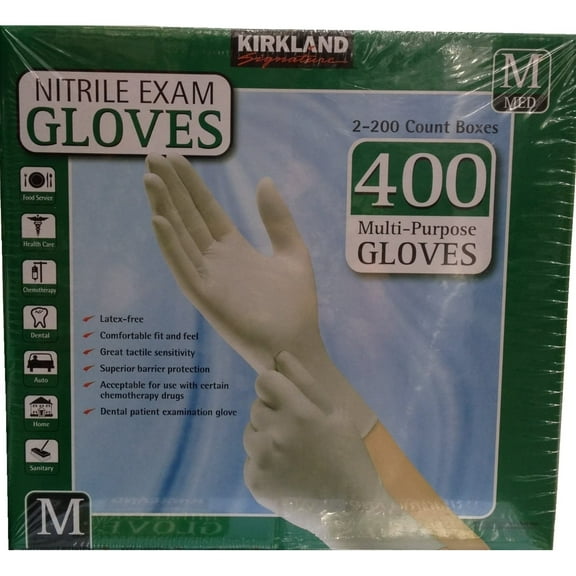 Kirkland Signature Nitrile Exam Gloves (Medium) 400 Count