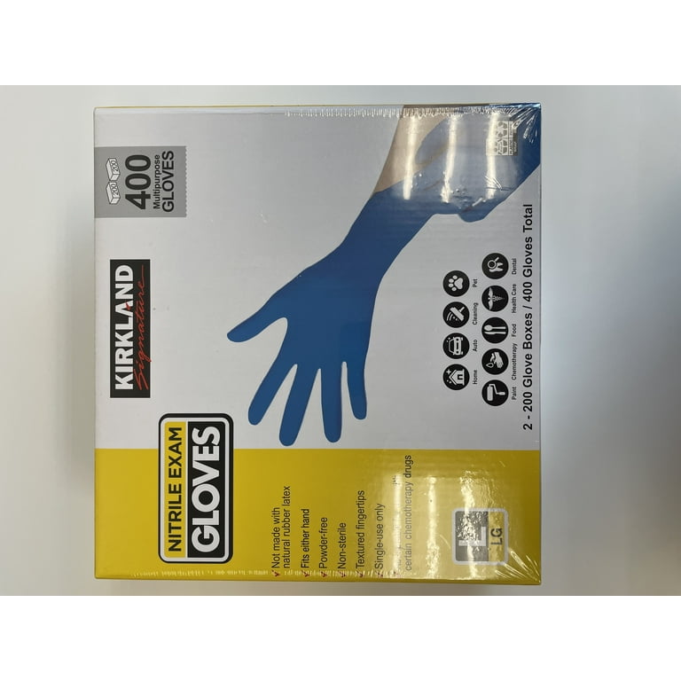 Kirkland Signature Disposable Nitrile Gloves, Large, 400 Count