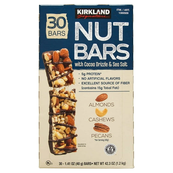 Kirkland Signature Nut Bars 1.41 Ounce (Pack of 30)
