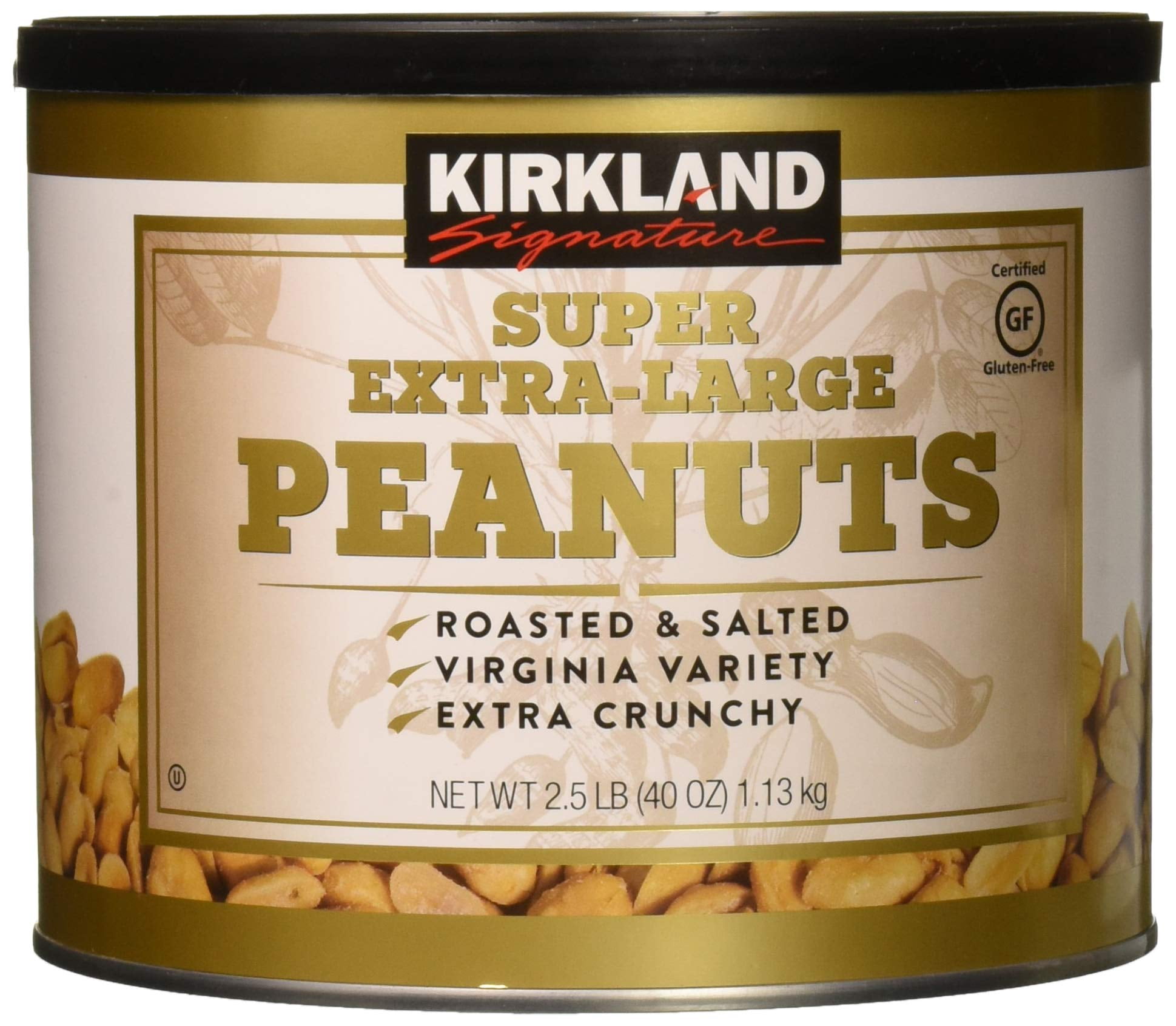 Kirkland Signature Nuts, Super Xl Va Peanuts, 40 Ounce (Pack Of 2
