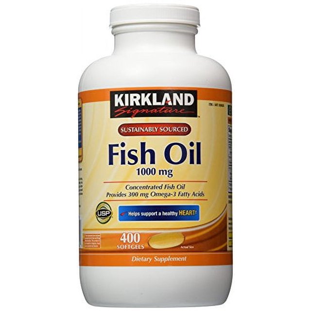 Kirkland Signature Omega3 Fish Oil Concentrate, 800 Softgels, 1000 mg Fish Oil with 30 Omega