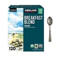 thumbnail image 1 of Kirkland Signature Organic Breakfast Blend Light-Roast Coffee, K-Cup Pods, 120 CountWith Spoon, 1 of 5