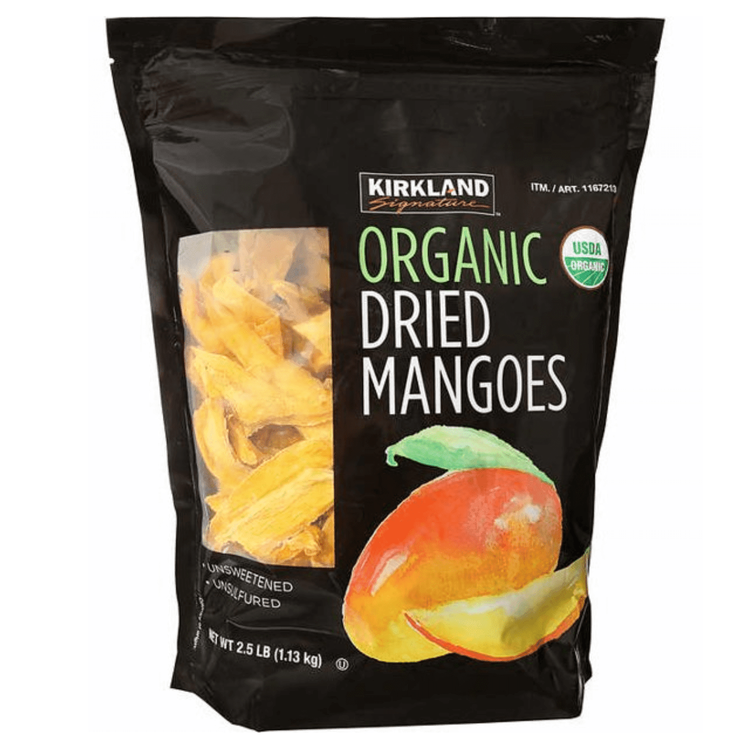 Kirkland Signature Dried Mangoes, 35oz Resealable Pack | Made with Real Fruits USDA Organic Vegan-Friendly Sun Dried Mango Slices with Soft \u0026 Chewy Healthy \u0026 Ready to Eat Fruit Snacks
