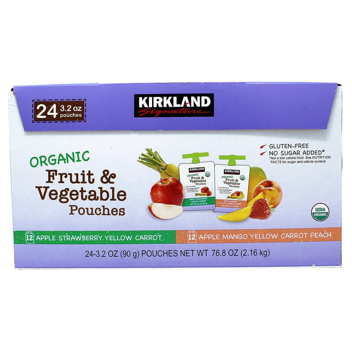 Kirkland Organic Fruit and Vegetable Pouches, oz, 24-Count