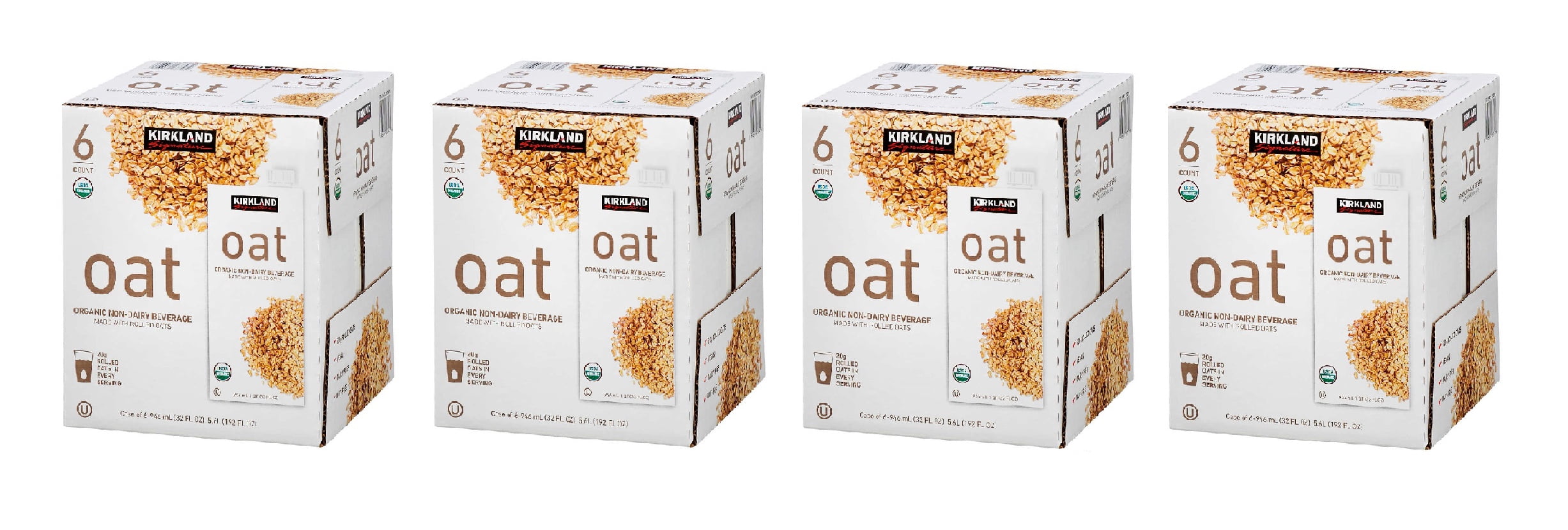 Kirkland Signature Organic Non-Dairy Oat Beverage, 32 oz, 6-count 4PK