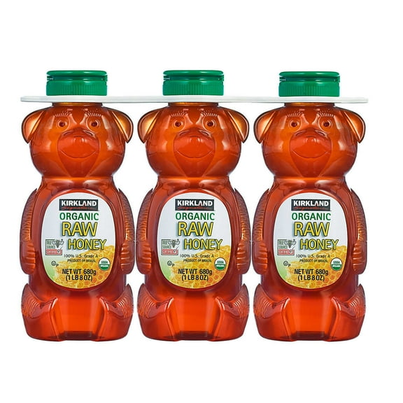 Kirkland Signature Organic Raw Honey 24 Ounce (Pack of 3)