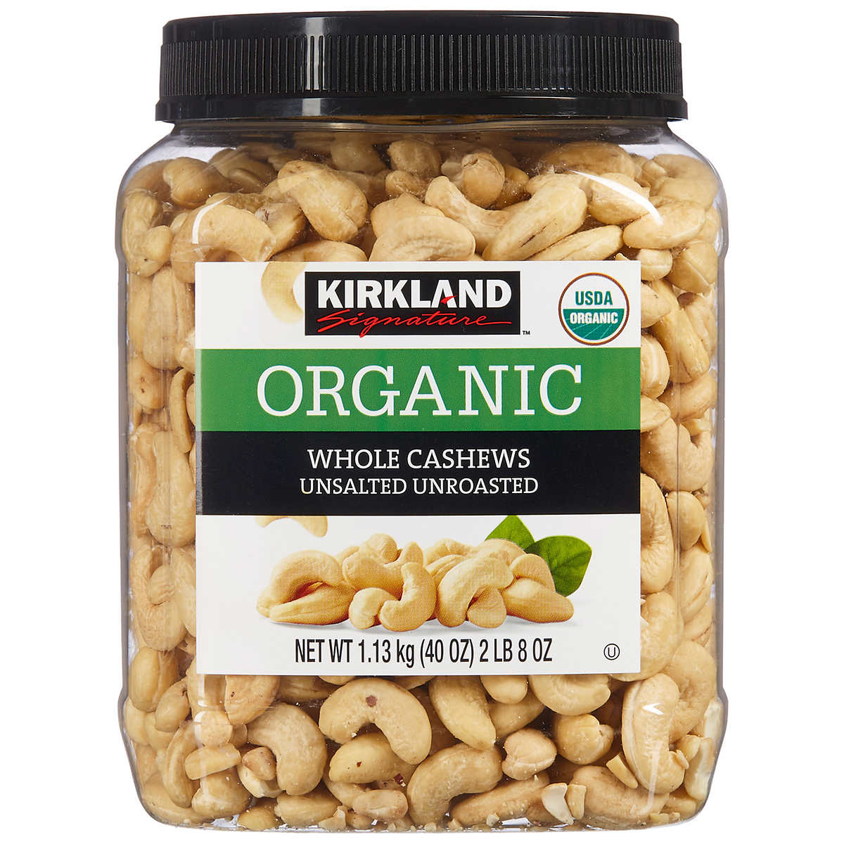Kirkland Signature Organic Whole Cashews Unsalted Unroasted - 40 Oz (Exp 05/2025)