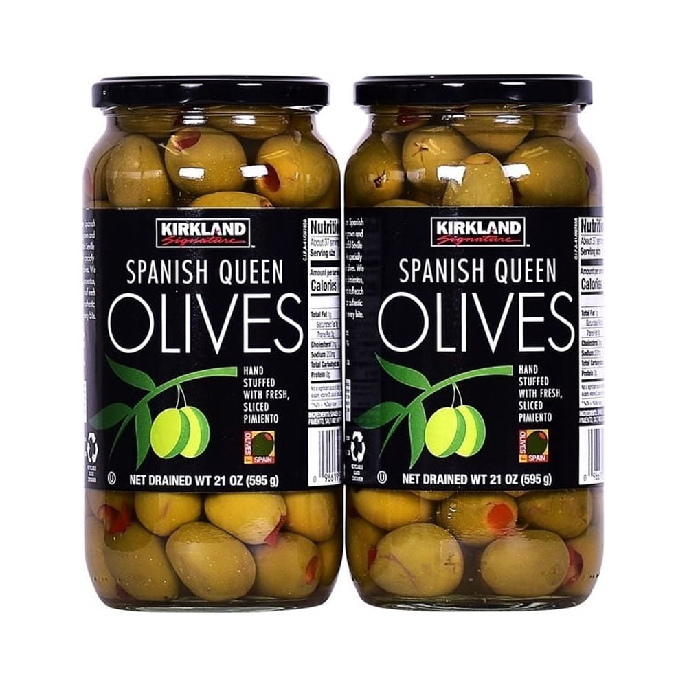 KIRKLAND Spanish Queen Olives with Pimento Stuffed 21 Ounce Jar 2