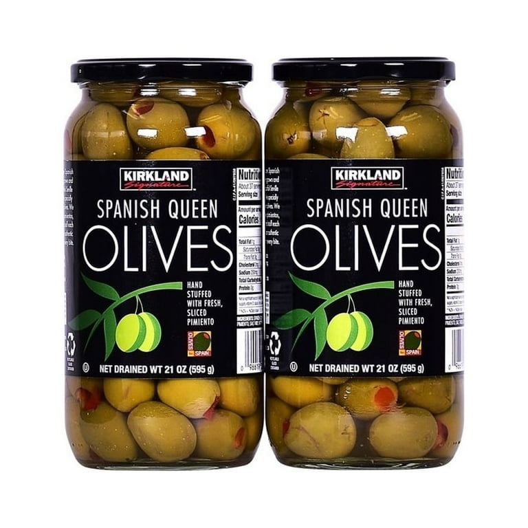 KIRKLAND Spanish Queen Olives with Pimento Stuffed 21 Ounce Jar 2