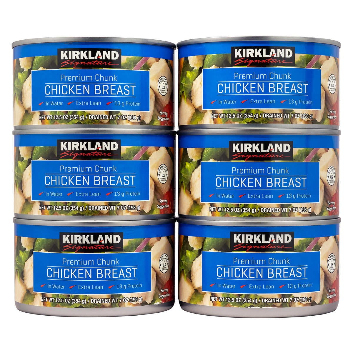 Kirkland Signature Premium Chunk Chicken Breast Packed in Water 12.5oz Each 6 Pk