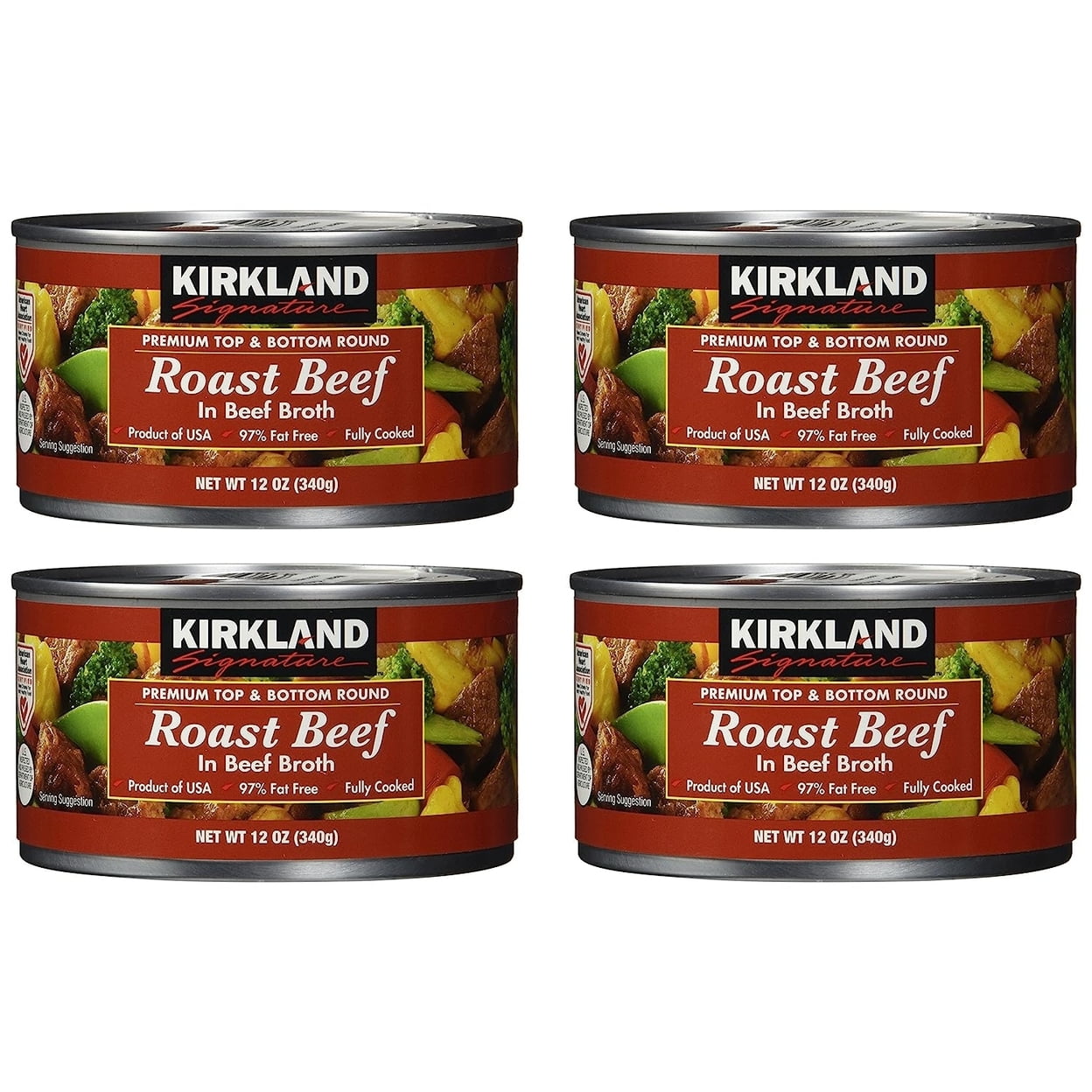 Kirkland Signature Premium Roast Beef in Beef Broth, 12 Ounce (Pack of