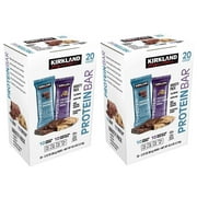 Kirkland Signature Protein Bars Cookie Dough and Chocolate Brownie 20-count, 2 Pack