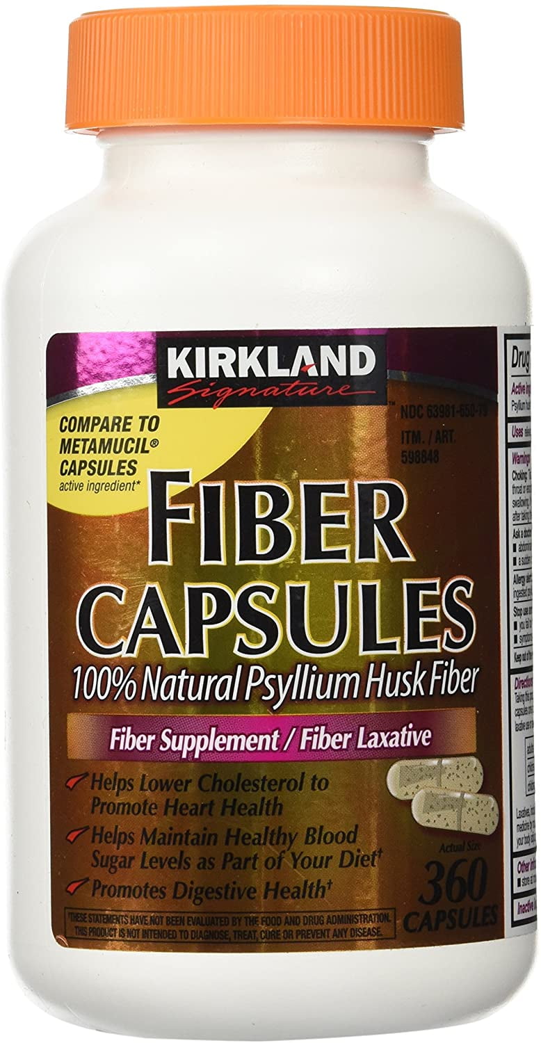 Kirkland Signature Psyllium Fiber Capsules 360 Capsules