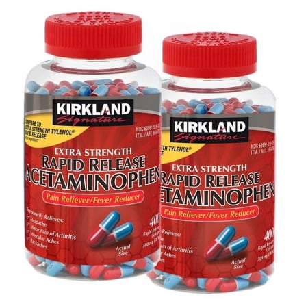 KS Rapid Release Pain Reliever Acetaminophen 400 GelCaps -2 Pack