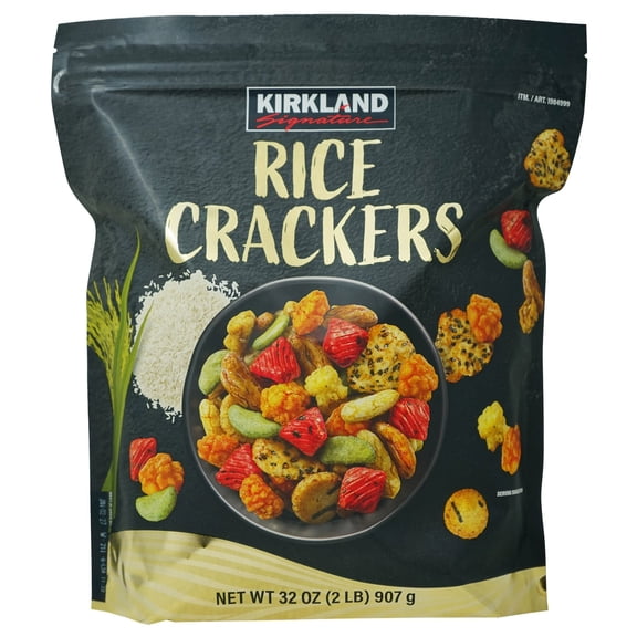 Kirkland Signature Rice Crackers Japanese Style Snack Mix Resealable Bag 32 oz