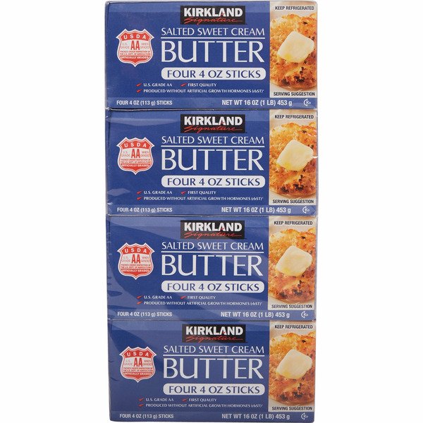 Kirkland Signature Salted Sweet Cream Butter, 16 oz, 4count