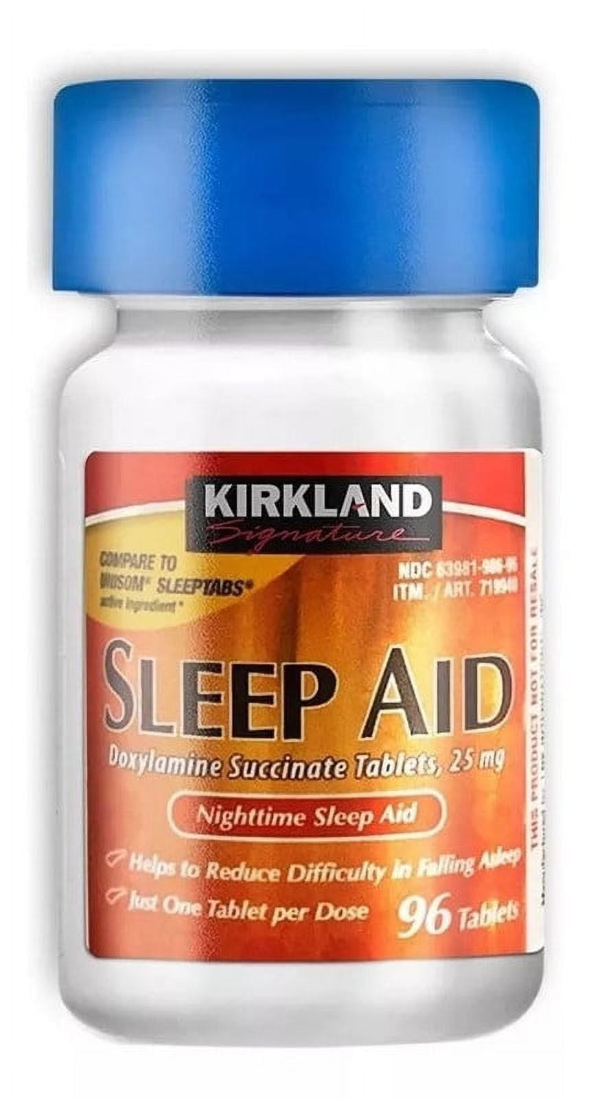 Kirkland Signature Sleep Aid 25 mg 96 Tablets 8 Bottles