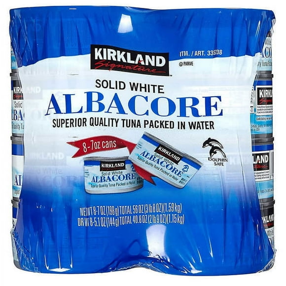 KS Solid White Albacore Tuna in Water, 7 oz, 8-count