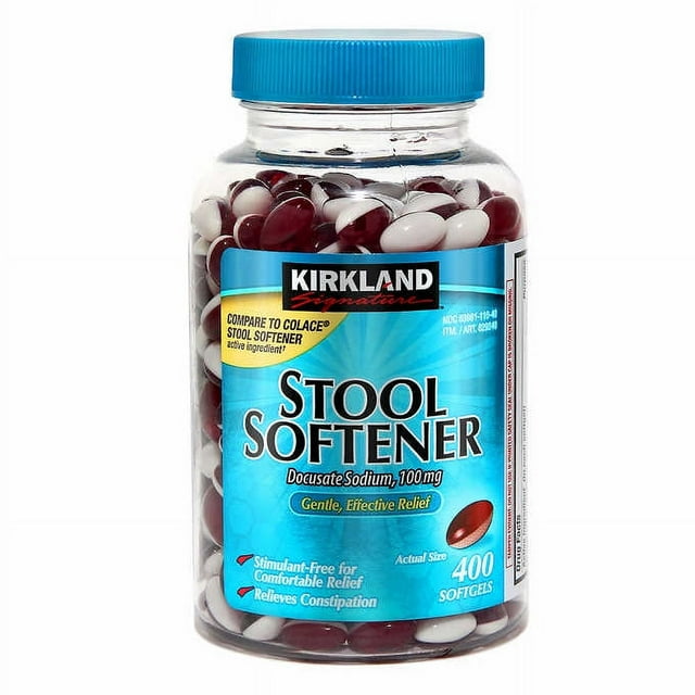 Kirkland Signature Stool Softener Docusate Sodium 100 mg 400 Softgels