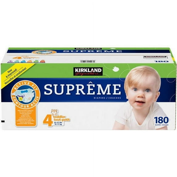 Kirkland Signature Supreme Diapers Size 4; 180-count