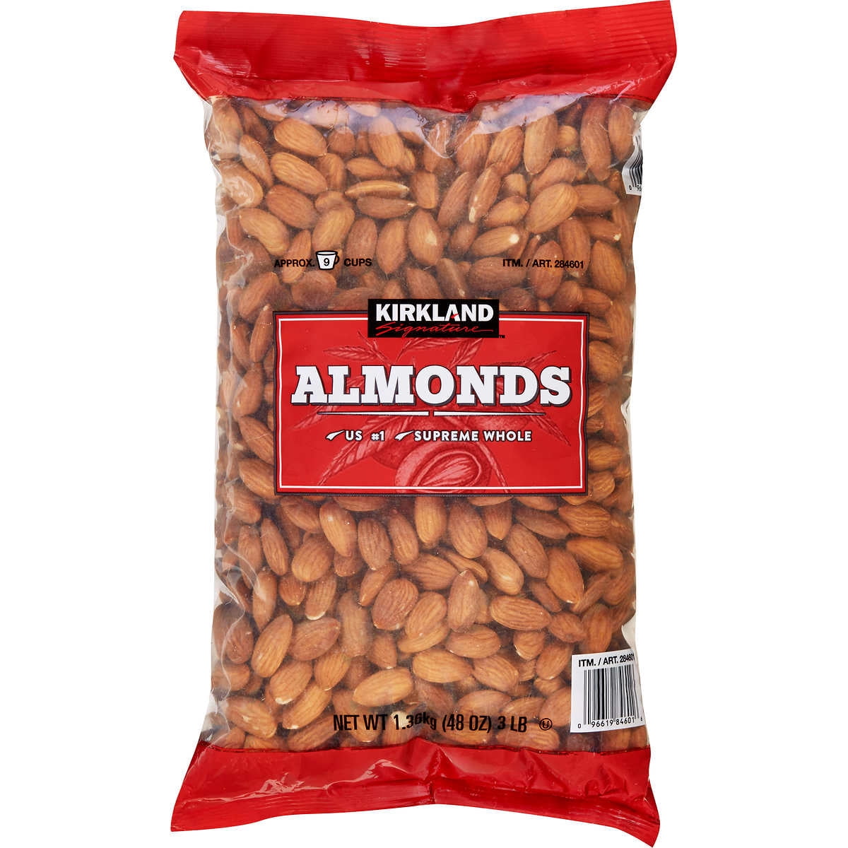 Kirkland Signature Supreme Whole Almonds 3 Pounds