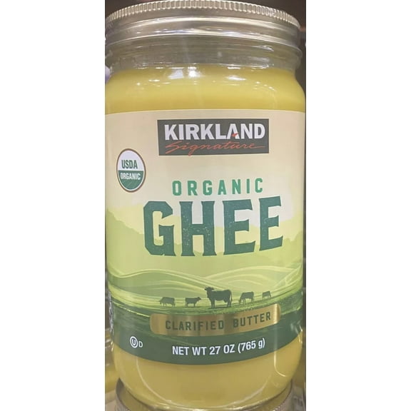 Kirkland Signature USDA Organic Ghee Clarified Butter 27 Oz Jar - 2 PACK