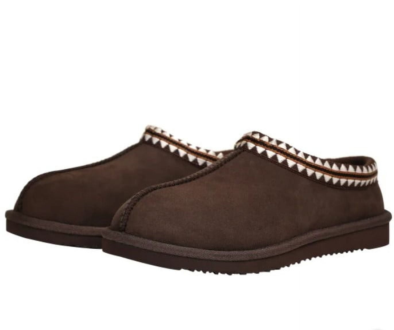 Kirkland Signature Unisex Genuine Sheepskin Shearling Slipper, Brown, Men's 7/Women's 8