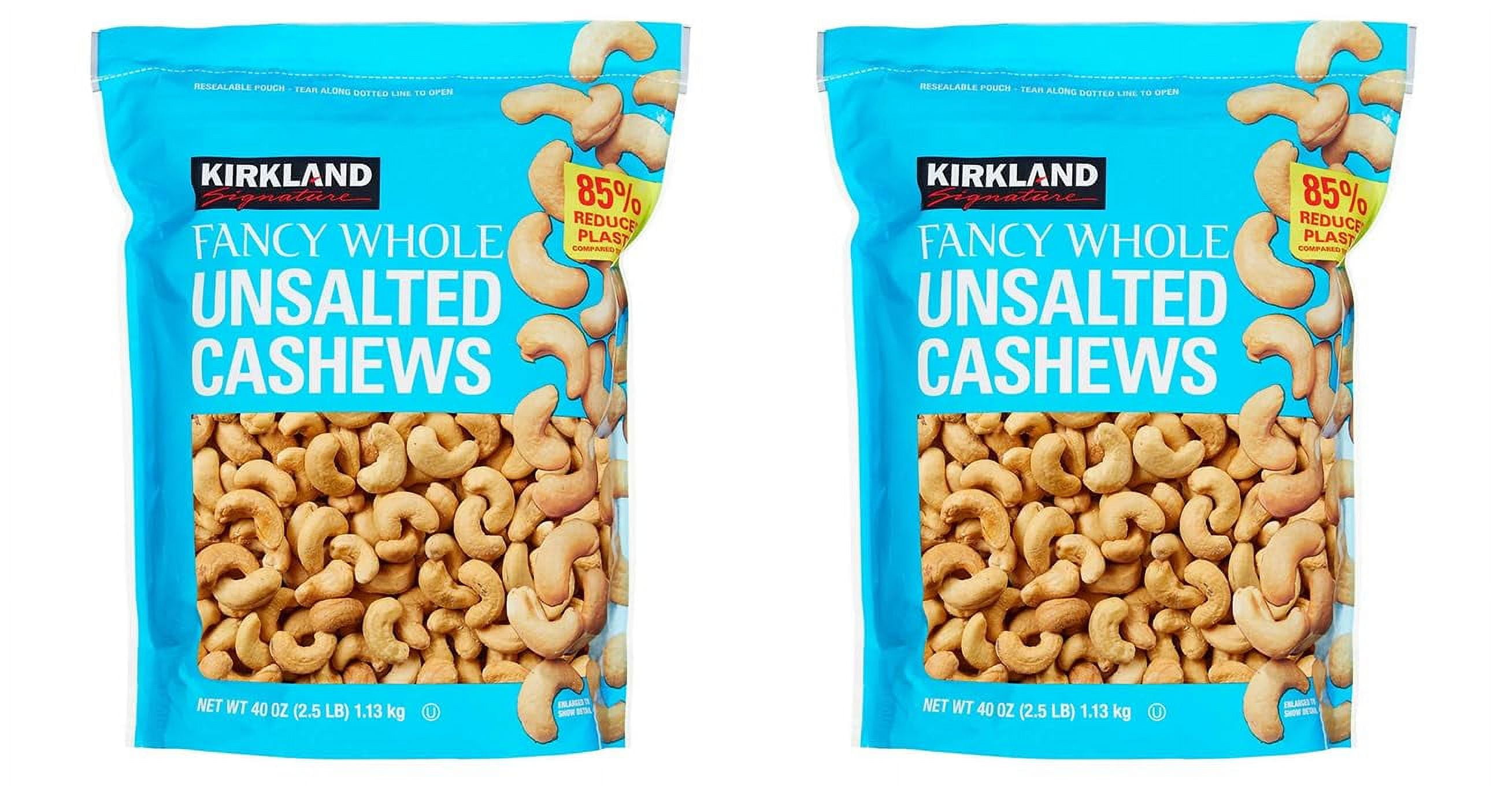 Kirkland Signature Unsalted Cashews, 2.5 Lb, 2 Pack, 1count