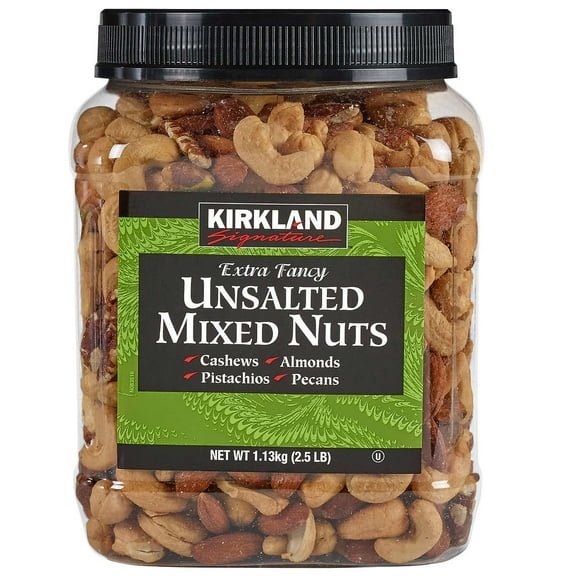 Kirkland Signature Unsalted Mixed Nuts, 2.5 Pounds