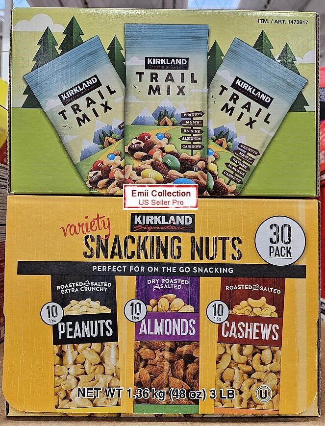 Kirkland Signature Variety Snacking Nuts & Trail Mix Box (2 Boxes