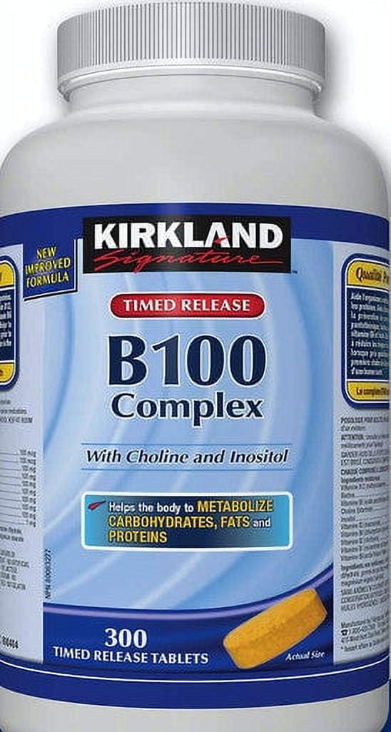 Kirkland Signature Vitamin B100 Complex, 300 tabs {Imported from Canada