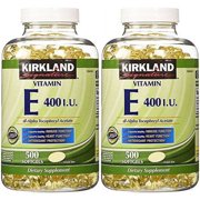 Kirkland Signature Vitamin E 400 IU, 500 Softgels Pack of 2 Total of 1000 Softgels