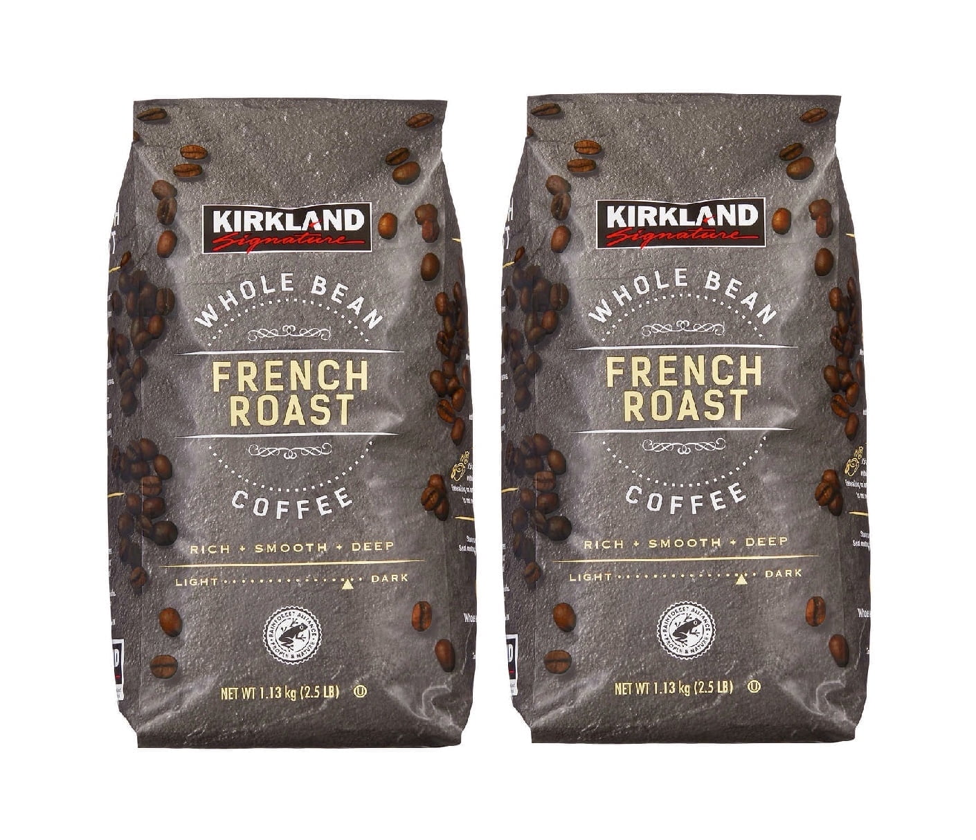 Kirkland Signature Whole Bean Coffee, French Roast, 2.5 lbs 2PK