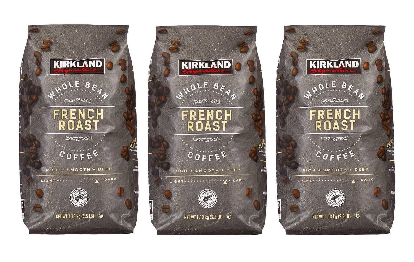Kirkland Signature Whole Bean Coffee, French Roast, 2.5 lbs 3PK