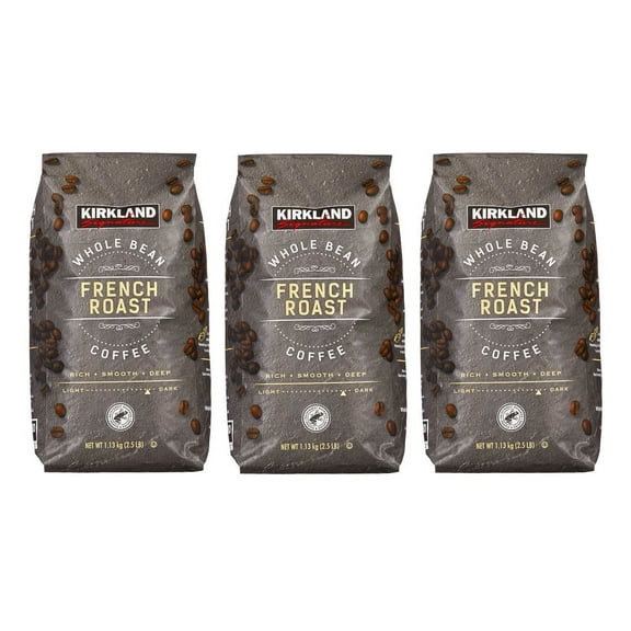 Kirkland Signature Whole Bean Coffee, French Roast, 2.5 lbs 3PK