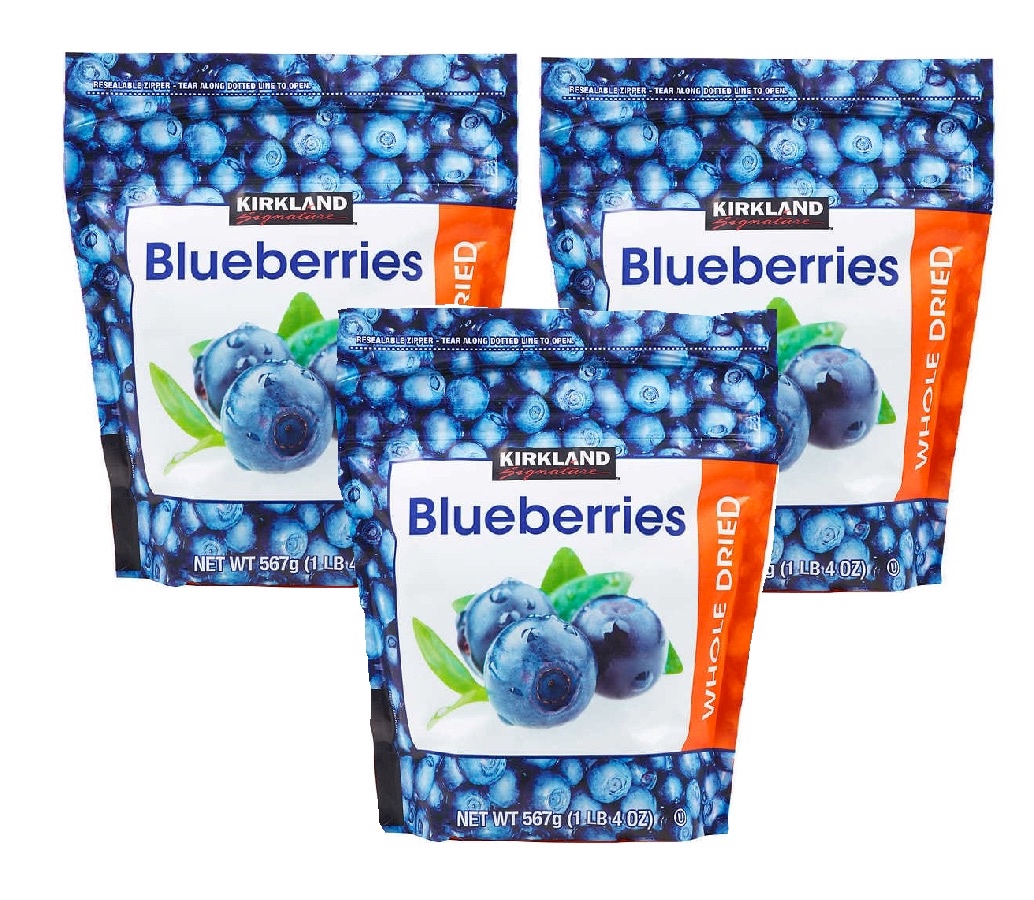 Kirkland Signature Whole Dried Blueberries, 20 oz 3PK