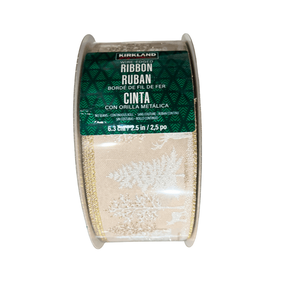 Kirkland Signature Wire Edged Christmas Ribbon 2.5 x 50 Yards (Winter Forest Scene, 2.5in)