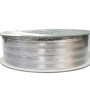 Kirkland Signature Wire Edged Metallic Silver Striped Ribbon 50yd X 1.5in