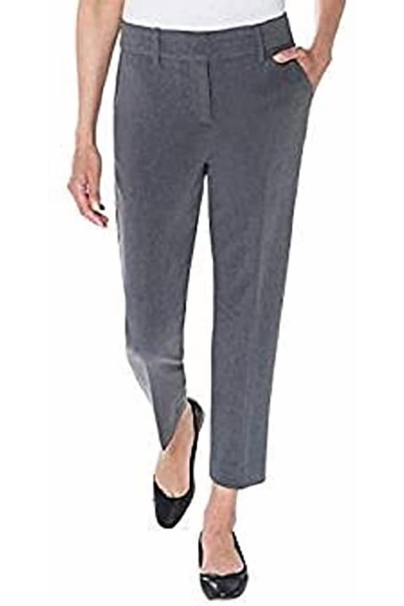 Ladies' Modern Fit Comfort Stretch Ankle Ankle Pant (16, Gray)