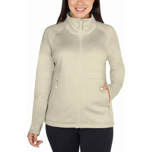 Kirkland Signature Women's Full Zip Fleece Jacket Cream L