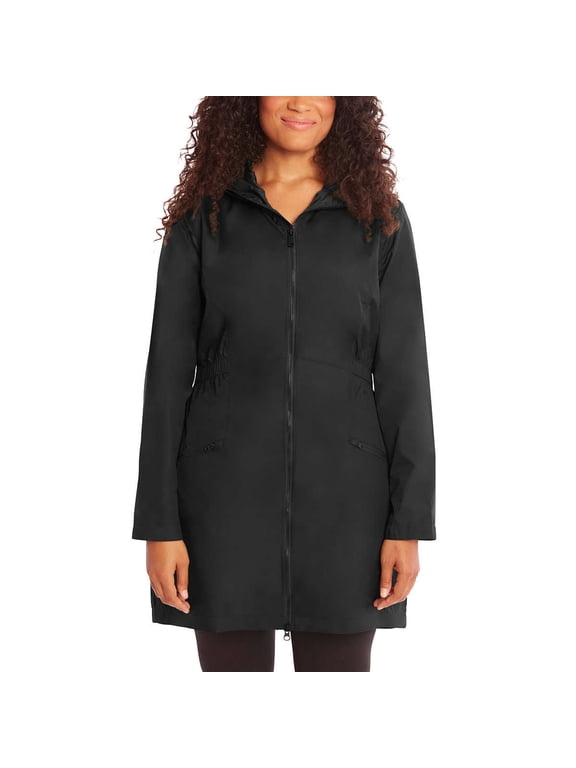 Women's Outerwear Sz M Hooded Lightweight Jacket Black
